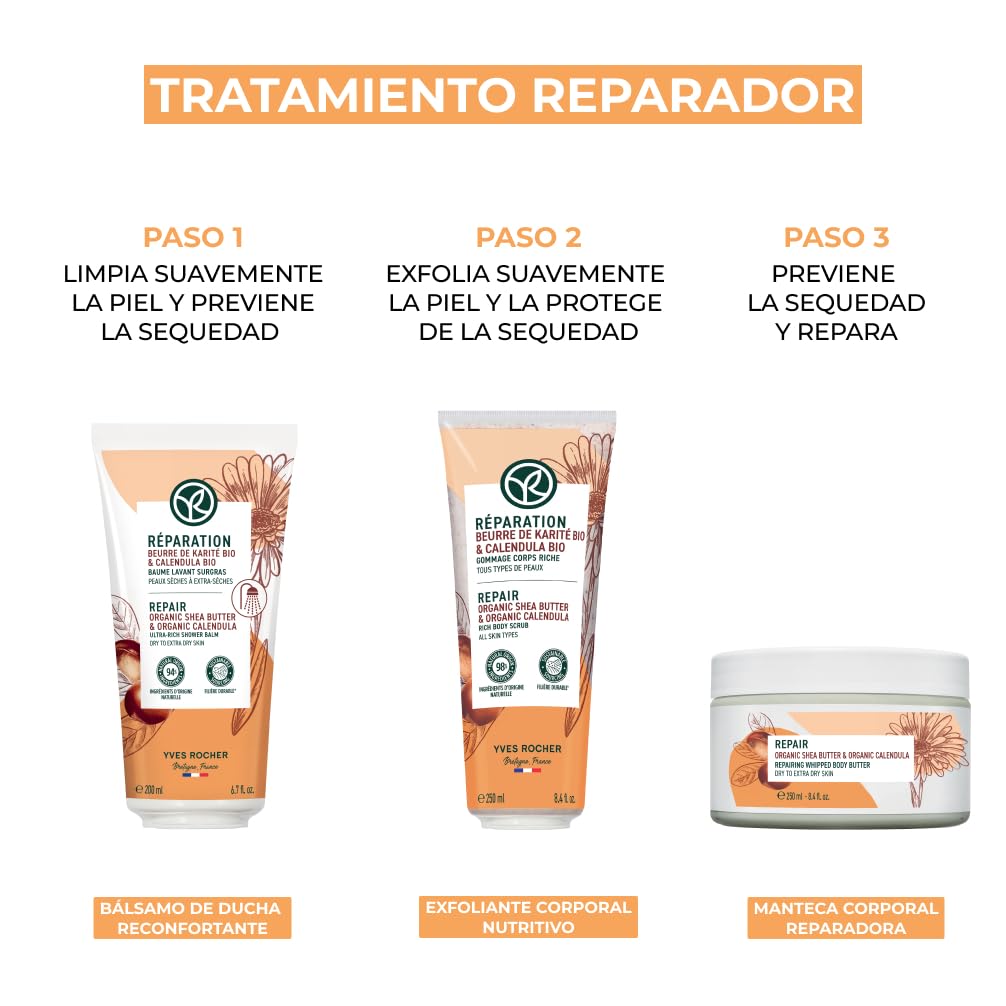 Yves Rocher Repair Organic Shea Butter & Organic Calendula Restorative Body Milk All skin types 200 ml. / 6.7 fl.oz.