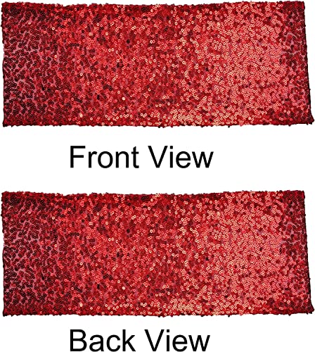 25PCS Red High Elastic Sequin Chair Sashes Bling Bling Party Decoration
