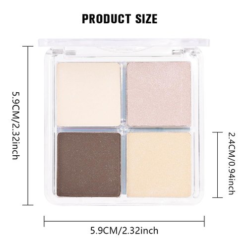 Kaely Powder Eyeshadow Quad - Natural Nude Shimmer Palette for Mature Skin | Pigmented & Waterproof