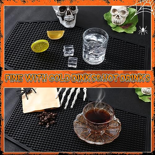 Gothic Coffin Bar Mat for Countertop - Rubber Spill-Resistant 17x11 Inches