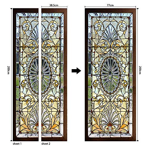 COLORSPRING 3D Door Stickers Peel and Stick - Antique Door Decal Cover Dm-062