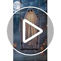 Outdoor Halloween Ghost Swing with String Lights - 5 FT Spooky Decor Kit