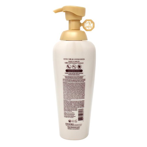 Daeng Gi Meo Ri - Ki Gold Premium Treatment - Korean Herbal Nourishment for Dry, Damaged Hair, Promotes Scalp Health, Enhances Shine, 16.9 FL OZ/500ml
