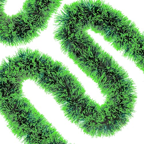 Green Christmas Tinsel Garland 50FT Artificial Pine Decor for Holiday & Party