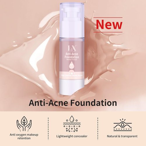 Regine Switzerland Acne Serum Foundation - Salicylic Acid & Vitamin E for Sensitive Skin | Vegan & Non-Comedogenic (Deep-403)