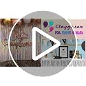 Light Blue Metallic Foil Fringe Table Skirts 29x108 Inch for Party Decor - 4 Pack