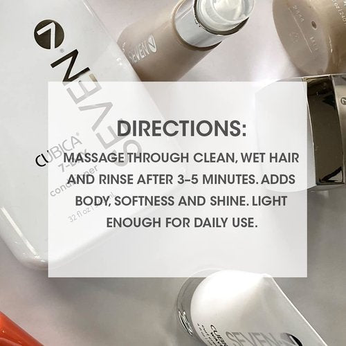 SEVEN Haircare Cubica 7-DAY Conditioner for Women + Men, Detangle and Moisturize Hair, Sulfate + Paraben Free, Cruelty Free with Honey, Shea Butter & Pro Vitamin B5, Made in USA, 10.7 oz