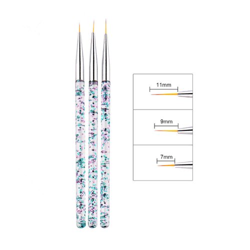 MUOBOFU Nail Art Brushes,Nail Brushes for Nail Art,Rhinestone Handle Professional Gradient Manicure Tools Pens Drawing Painting Diy Home Salon