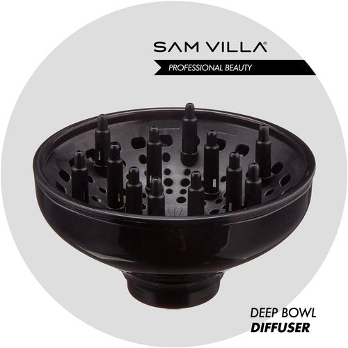Sam Villa Professional Hair Diffuser Attachment - Deep Bowl Design for Enhanced Curl Definition