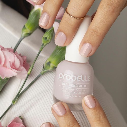 Probelle Illuminating Nail Concealer - Sheer Brightening Nail Polish for Discolored Nails | Vegan, Lilac Glow