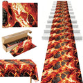 Red Lava Plastic Tablecloth Roll - Heavy-Duty Leak-Proof 100FT x 54IN with Slide Cutter