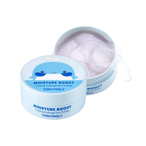 TONYMOLY Moisture Boost Cooling Hydrogel Eye Patches – Hydrating & Refreshing Under Eye Patches with Hyaluronic Acid, Spirulina & Plankton, 30 Pairs