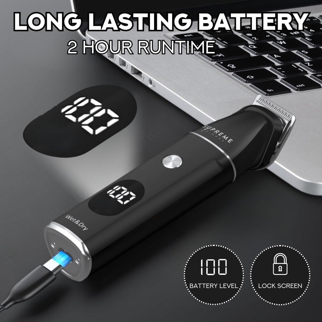 Supreme Trimmer All-in-One Waterproof Multigroomer for Men - Rechargeable Beard, Body & Nose Hair Kit | SMG3030