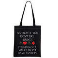 MNIGIU Bridge Canvas Tote Bag - Bridge Lover's Gift Bag - Black
