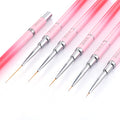 Yasterd Nail Art Brushes, 5pcs Long Nail Art Line Brushes for Details, Fine Designs, Thin Nail Design Brush Set Gel Polish Painting Pens Nail Brushes for Nail Art Sizes 7/9/14/20/25mm