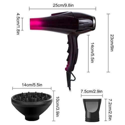 Skiennix Professional Hair Dryer - 3500W Fast Drying with Blue Light & Negative Ionic Technology