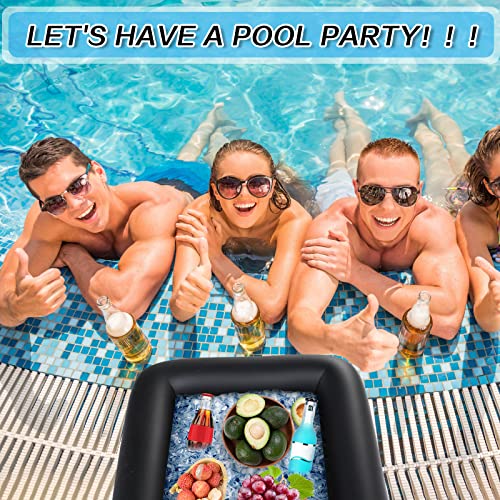 Black Inflatable Serving Bar Cooler - 52 Inch Party Drink Cooler Set (3pcs) & Pump