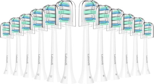 Lalsovfi Toothbrush Replacement Heads Compatible with Philips Sonicare and More Click-on Handles 12 Pack