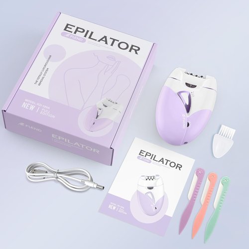 Epilator, Epilators Hair Removal for Women - 2-Speed Epilator with Massage Pad, Rechargeable LED Hair Removal Device for Face/Bikini/Arms/Legs/