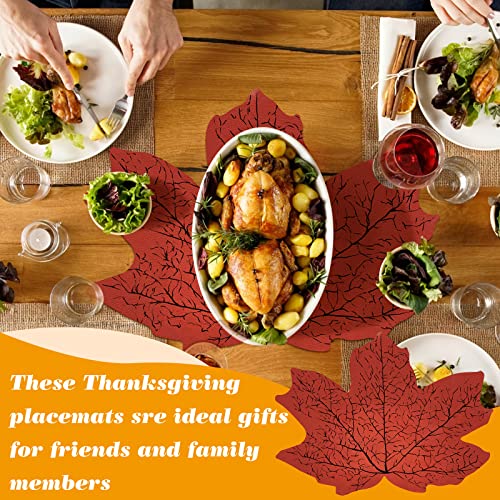 Fall Maple Leaf Paper Placemats - Thanksgiving & Autumn Table Decor, 60 Pack