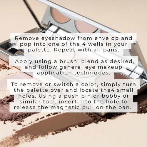 Honeybee Gardens Skinny Dip Eye Shadow Palette - 4 Pigmented Shades | Long-Lasting, Vegan & Cruelty-Free