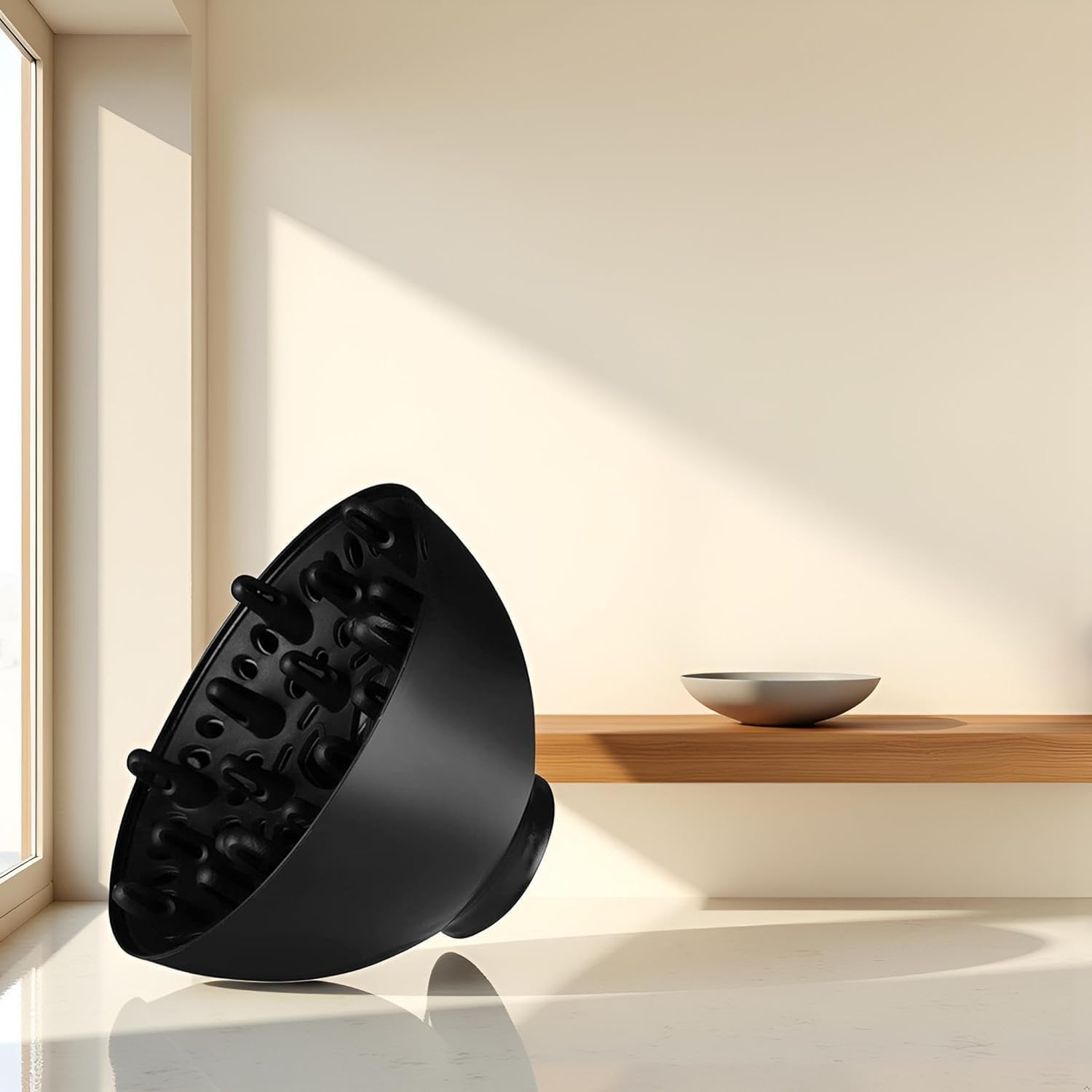 Universal Black Hair Dryer Diffuser - Curly Hair Styling Tool for Enhanced Volume & Definition