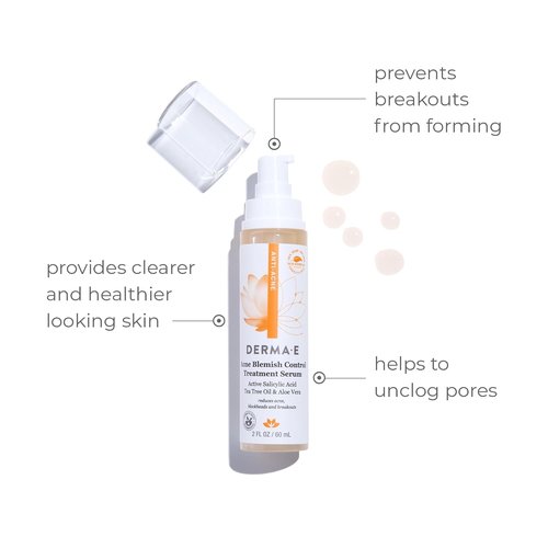 DERMA E Acne Spot Treatment Serum - Clinically Proven Formula for Blackheads & Breakouts | 2 Fl Oz