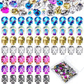 Halloween Skull Nail Charms Set - 70 3D Rhinestone Nail Art Decorations