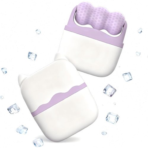 Ice Roller for Face and Eyes,Mothers Day Gifts for Mom Wife,2 in 1 Face Roller and Travel Case,Facial Skin Care Tools,Gifts for Her Women Mom Wife(Purple)