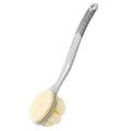 Arswin Shower Body Brush with Bristles and Large Pumpkin Loofah,Back Scrubber Bath Mesh Sponge with Anti-Slip Curved Long Handle for Skin Exfoliating,Massage Bristles for Wet or Dry,Men Women (Grey)