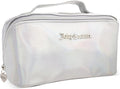 Juicy Couture Makeup Bag - Iridescent Cosmetics Organizer for Travel Essentials | White Cross Zip