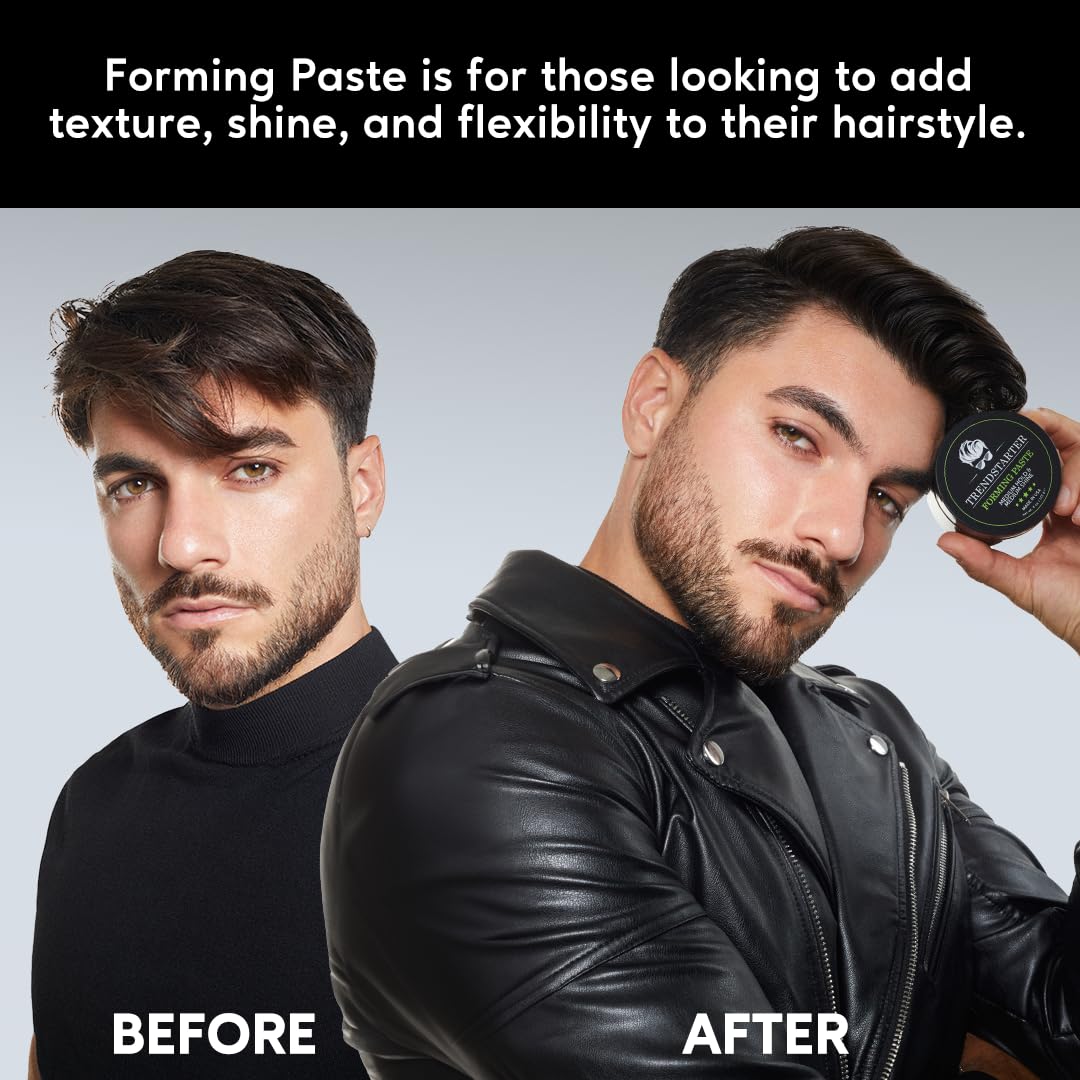 TRENDSTARTER Forming Paste - Lightweight Water-Based Hair Pomade Cream | 2oz Travel Size, Medium Hold & Shine