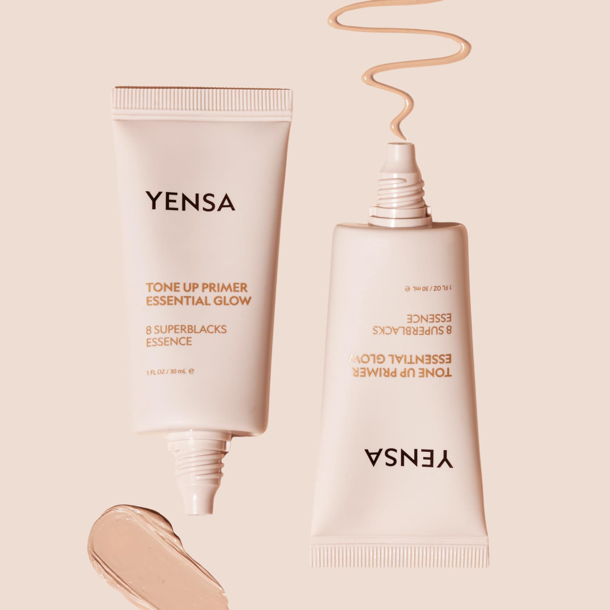 YENSA Tone Up Essential Glow Primer for Face - Brightening & Blurring Makeup Primer - Makeup Base Infused with Superfood Ingredients - Minimizes Appearance of Pores - Satin-Sheen Finish (1 Fl oz)