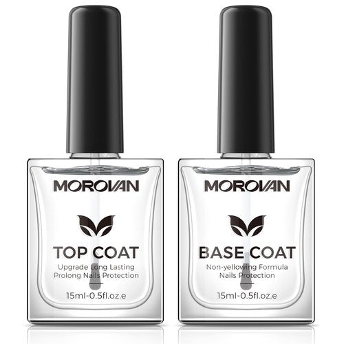 Base Top Coat Nail Polish: Clear Quick Dry High Glossy Nail Polish Shiny No Chip Long Lasting Air Dry Top Coat for Nail Art Manicure Salon Quality Women Gift
