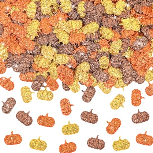 Fall Pumpkin Glitter Confetti - 500 Pcs Felt Autumn Table Decorations - Variation of THIS listing