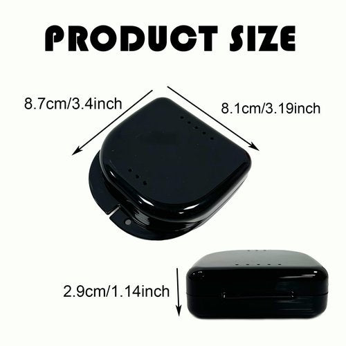 10 Pack Retainer Case,Dental Retainer Box with Vent Holes,Multicolor Storage Container for Aligner Mouth Guard Denture Box (Black)