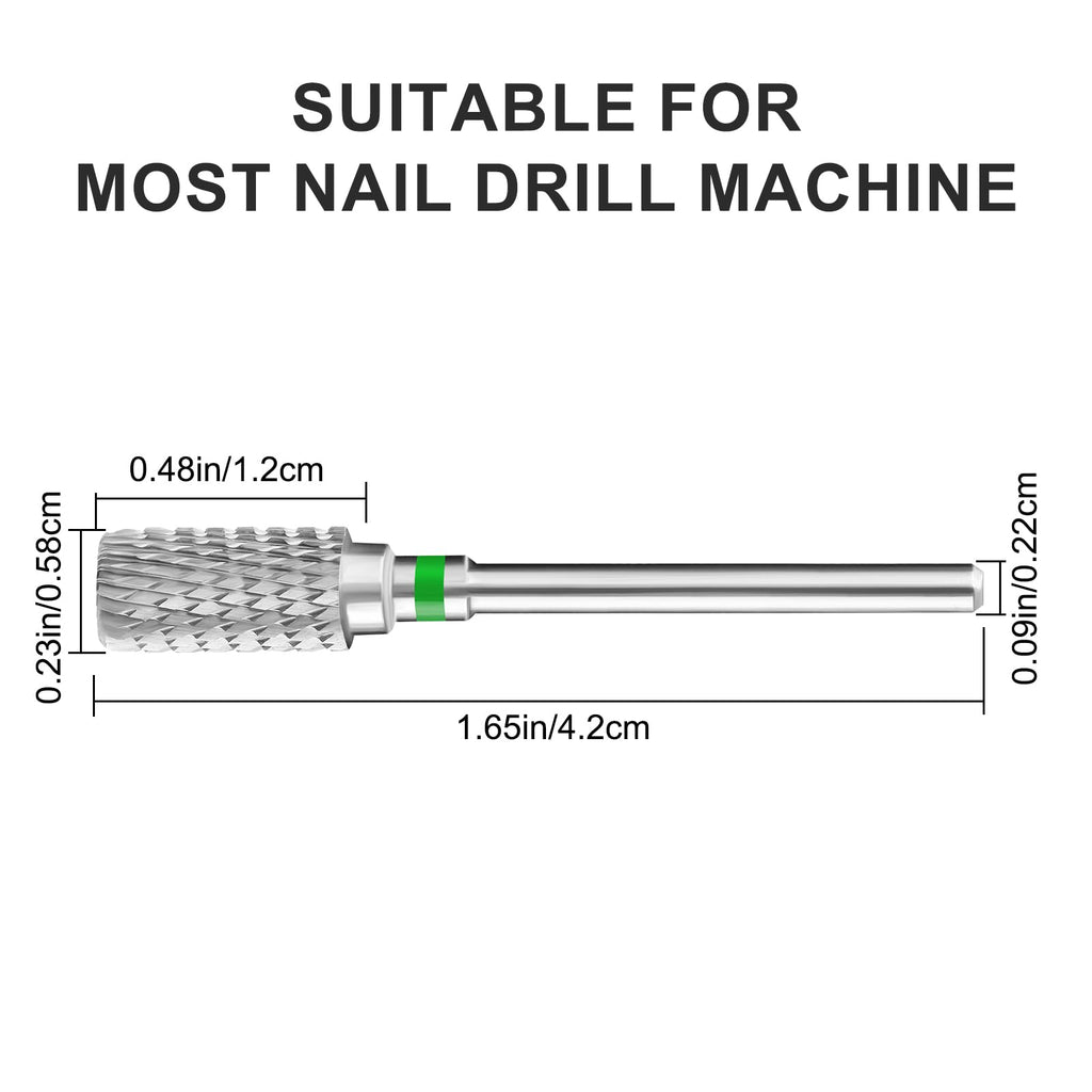 Vnjaoi Professional Electric Nail Drill Bits 3/32" Carbide Bit Cuticle Drill Bits Nail Files for Fast remove Acrylic or Hard Gel Nail Drill Bit for Manicure Pedicure(Silver, Coarse Grit)