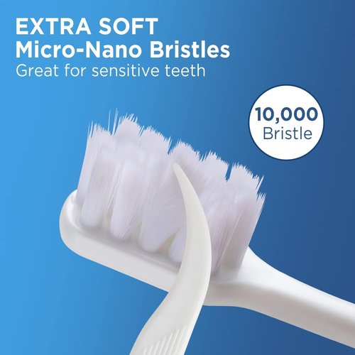 Frekare Extra Soft Toothbrushes - 10,000 Micro Nano Bristles for Sensitive Teeth | Compact Head, 6 Count