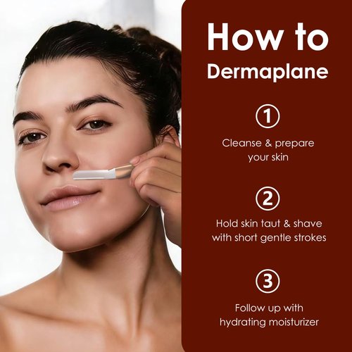 THURLADY Dermaplane Razor for Women Face, Reusable Dermaplaning Tool, Exfoliating Face Razors for Women, Peach Fuzz Remover, Gently Remove Fine Facial Hair for Smoother Skin, 3 Pack