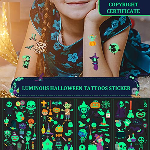 Glow in the Dark Halloween Temporary Tattoos for Kids & Adults 360pcs
