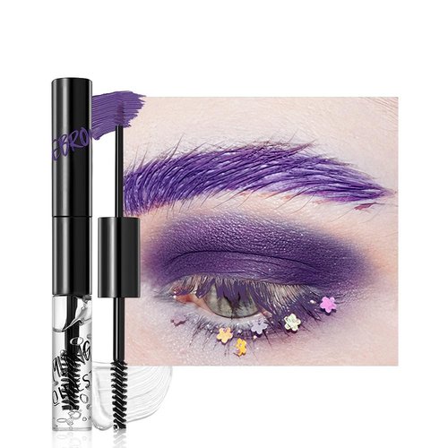 Skiennix 2-in-1 Semi-Permanent Eyebrow Gel - Waterproof Tinted Brow & Lamination Gel | 24HR Hold, Clear (04#Purple)