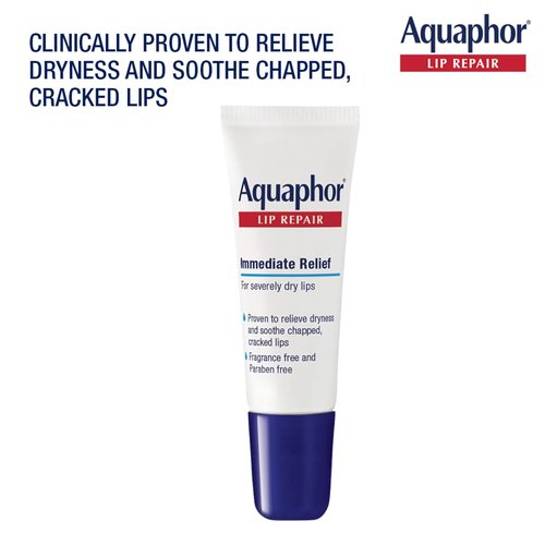 Aquaphor Lip Repair Ointment - Moisturizing Lip Balm for Dryness Relief | 0.35 oz Tube, Pack of 2