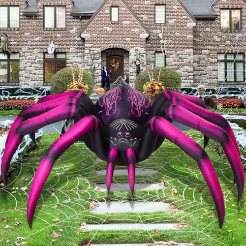 9ft Halloween Inflatable Purple Gradient Spider with LEDs Outdoor Decoration
