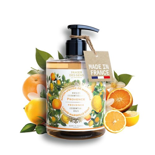 Panier des Sens - Fresh Citrus Hand Soap - Moisturizing Liquid Soap with Olive Oil - 16.9 Fl Oz Refillable Bottle