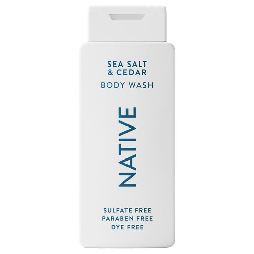 Native Body Wash Contains Naturally Derived Ingredients | For Women & Men, Sulfate, Paraben, & Dye Free Leaving Skin Soft and Hydrating | Sea Salt & Cedar 18 oz