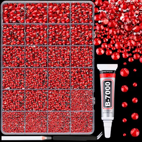 Red Resin Rhinestones 2-6mm Flatback Gems for Crafts & DIY Projects - 25,000 pcs