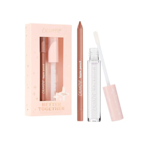 ColourPop Better Together Lip Pencil & Gloss Duo - Warm Nude Shades for Definition & Shine | BFF & 20 Carats (2 Count)