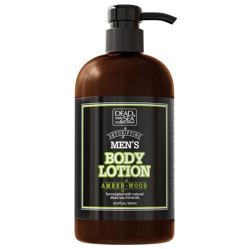 Dead Sea Collection Amberwood Men's Body Lotion - Nourishing Hydration with Amberwood Oil & Minerals - 16.9 Fl Oz