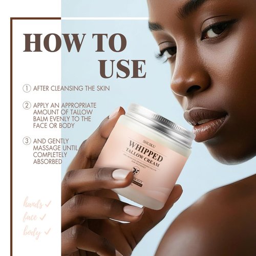 Beef Tallow for Skin with Honey Balm – All-Natural Moisturizer Hydrates and Nourishes the Skin, Whipped Grass-fed Beef Tallow Honey Balm blend - Ultra-Nourishing Moisturizer for Face, Body & Hands.
