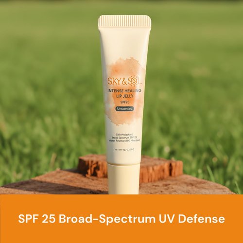 Sky & Sol Lip Balm SPF 25 – 3 Pack Natural Hydrating Lip Jelly with Broad-Spectrum Sun Protection and Primer, Water-Resistant for Smooth, Plump & Rosy Lips.